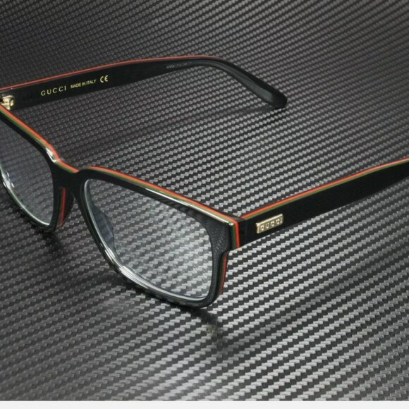 Gucci Round Black Multicolor Demo Lens 55mm Unisex Eyeglasses - Picture 1 of 4